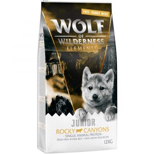 Wolf of Wilderness JUNIOR "Rocky Canyons" Freiland-Rind - getreidefrei - 12 kg