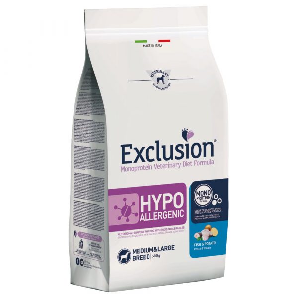 Exclusion Diet Hypoallergenic Medium/Large Adult mit Fisch & Kartoffel - 12 kg