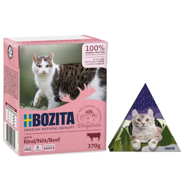 24 x 370 g Bozita Tetra Häppchen + House Tipi Tent gratis! - Rind in Soße