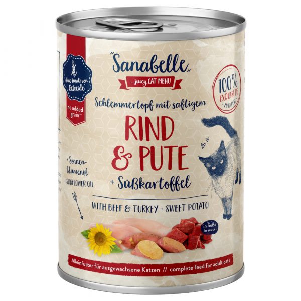 Sparpaket Sanabelle Fleisch in Soße 24 x 380 g - Rind & Pute