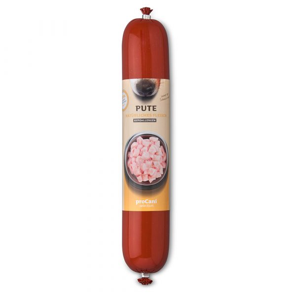 8 + 2 gratis! 10 x 400 g proCani Kochwurst  - Pute Hypoallergen