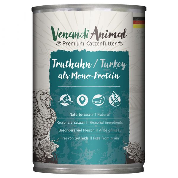 Sparpaket Venandi Animal Monoprotein 24 x 400 g - Truthahn