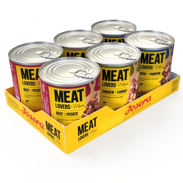 5 + 1 gratis! 6 x 800 g Josera Meatlovers - Menü: Mix (3 Sorten)