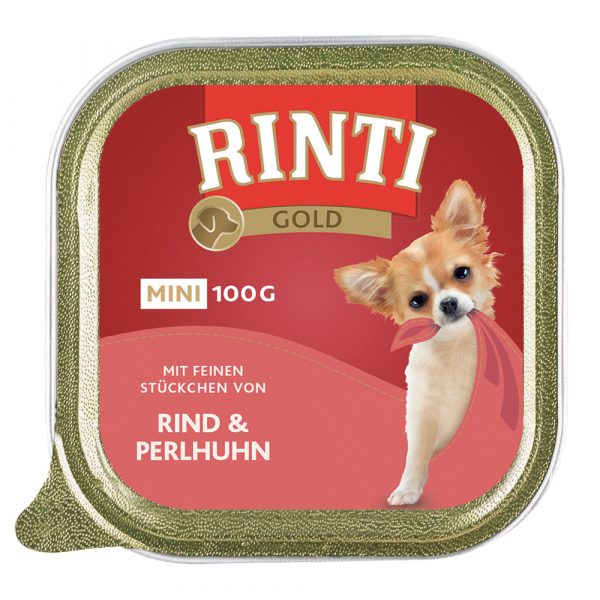 Sparpaket RINTI Gold Mini 48 x 100 g - Rind & Perlhuhn