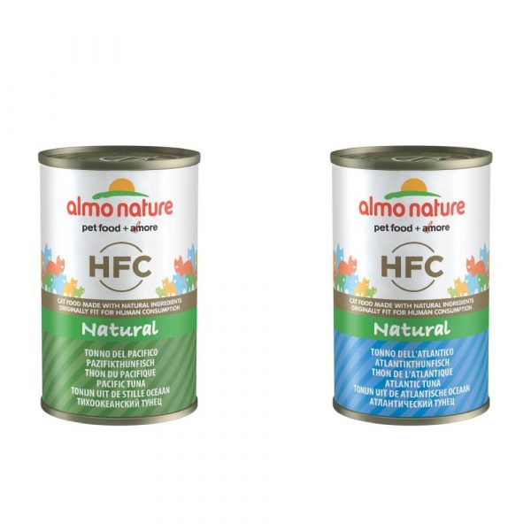 Sparpaket Almo Nature HFC Natural 12 x 140 g - Mixpaket (Atlantikthunfisch und Pazifikthunfisch)