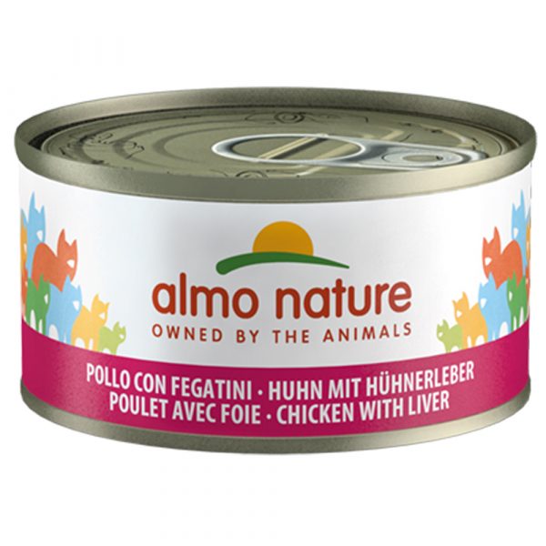 5 + 1 gratis! 6 x 70 g Almo Nature - Huhn & Leber