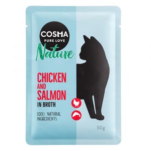 Sparpaket Cosma Nature Frischebeutel 18 x 50 g  - Hühnchen & Lachs