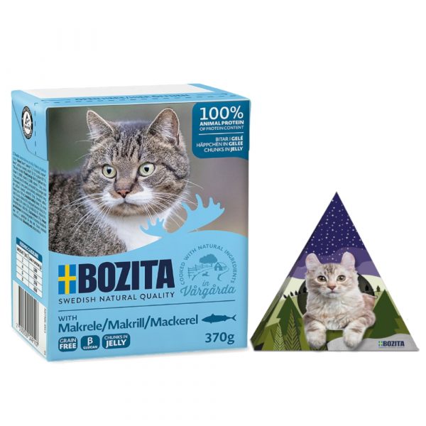 24 x 370 g Bozita Tetra Häppchen + House Tipi Tent gratis! - Makrele in Gelee