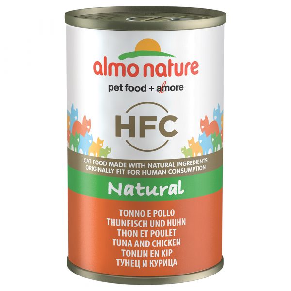 5 + 1 gratis! 6 x 140 g Almo Nature HFC Natural - Thunfisch und Huhn