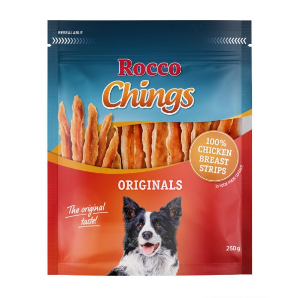 Sparpaket Rocco Chings Originals zum Sonderpreis! - Hühnerbrust Streifen 4 x 250g