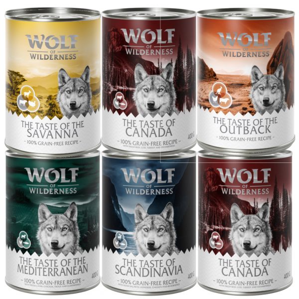 Mix-Pakete Wolf of Wilderness - 6 x 400 g; The Taste Of (5 Sorten)